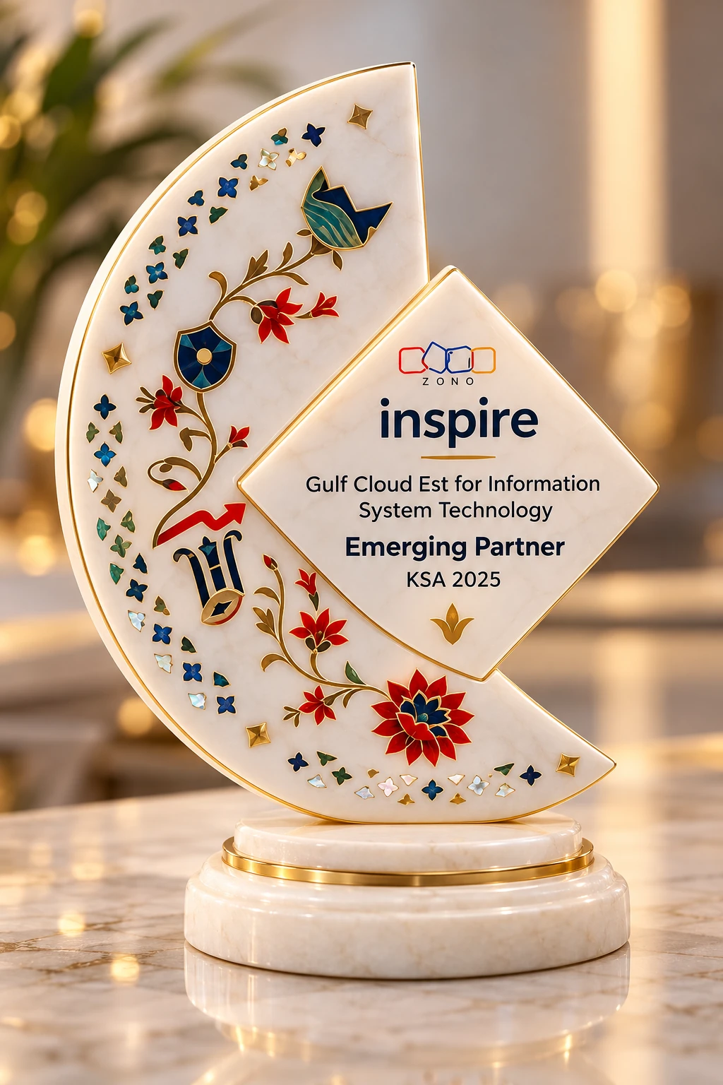 Zoho Inspire Emerging Partner KSA 2025 trophy awarded to Gulf Cloud